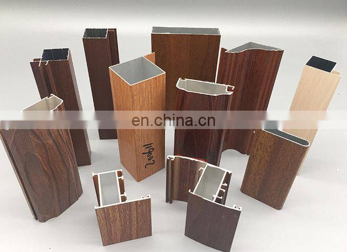 Aluminum wood grain powder coating extrusion profile for decoration