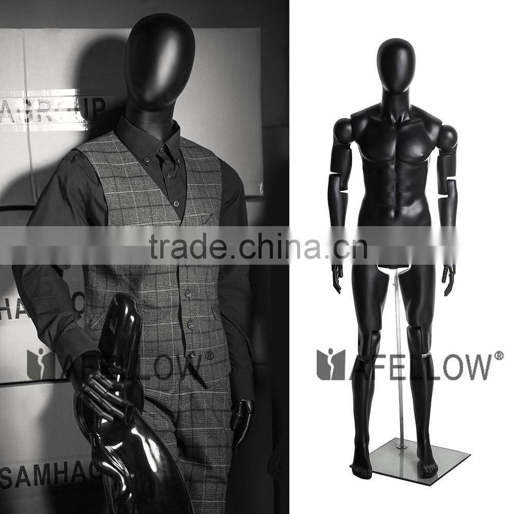 Abstract Fiberglass Adjustable Mannequin Movable Male Mannequins MZ-HM01BKEG