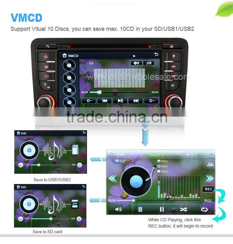 Erisin ES7047A 7" Auto Radio 2 Din Car Media Player for A3 S3 RS3 RNSE-PU