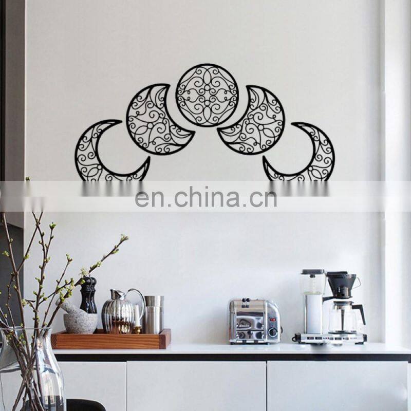 popular wood half moon hanging wall floating shelf for home decoration