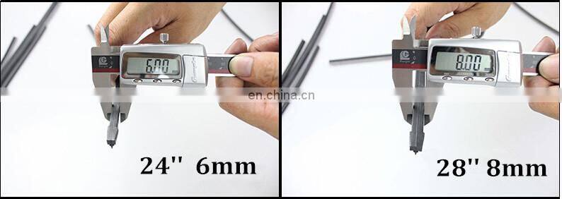 Frame rubber refill with metal plate for frame wiper blade