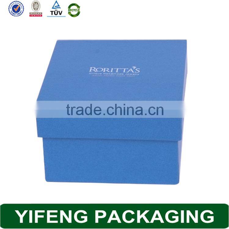 Logo silver foil wholesale blue handmade paper watch box