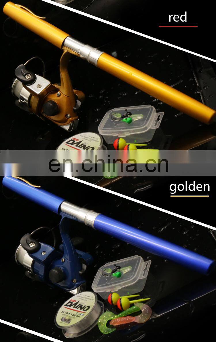 Balight Portable Pocket Telescopic Mini Fishing Pole Pen Shape Folded Fishing Rod With Reel Wheel