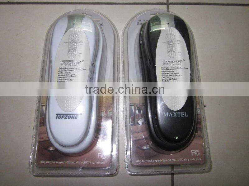 corded slim trimline phone with crystal buttons hotel phone for bathroom
