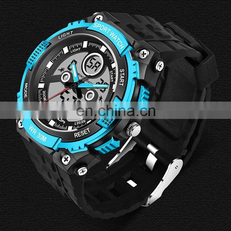 SANDA 709 Digital And Analogue Watch For Man Silicone Strap Stopwatch Luminous Men Sport Watches Original