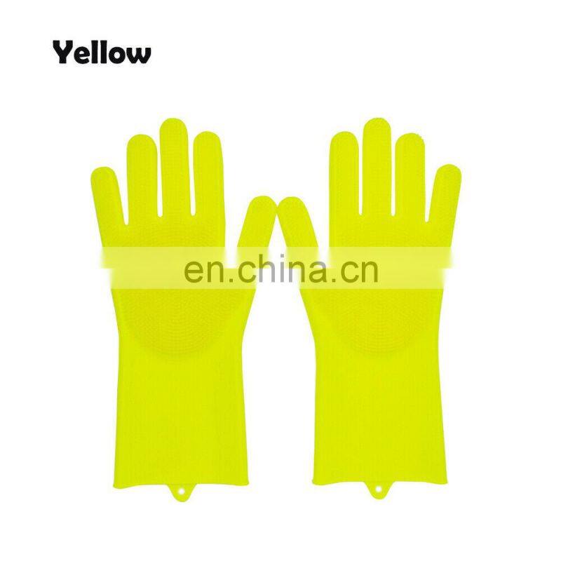 Dishwashing GloveR Magic Silicone Scrubber Rubber Cleaning GloveRs For Kitchen Pet