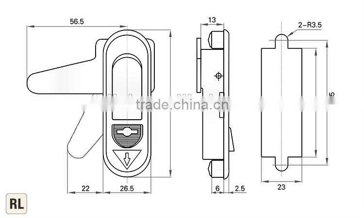 ROHS Chrome Plated Metal box lock for industry electri