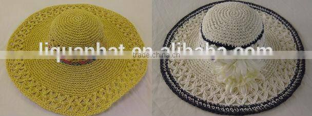 Wholesale elegant lady summer sun straw hat