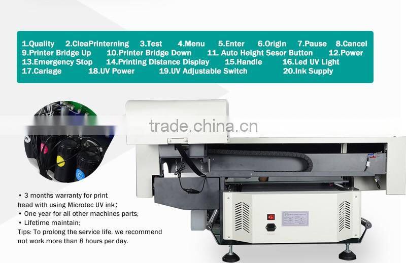 Large size Digital UV Flatbed Desktop Led UV Printer
