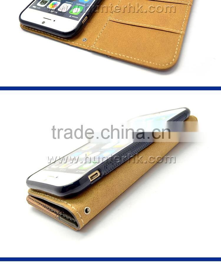 Best Quality TPU Stand For iphone 6G Leather Book Cover