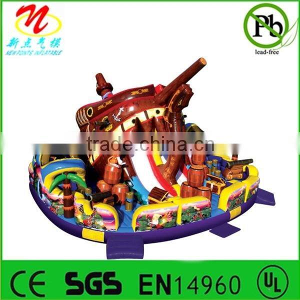 Outdoor inflatable fun city the lost jungle, partible bouncy castle slide combo