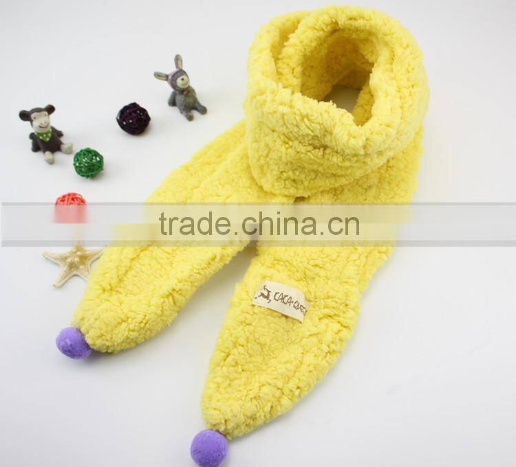High Quality Warm CamoFleece Pom Pom Ball Tassel Style Fashion Baby Girl Scarf