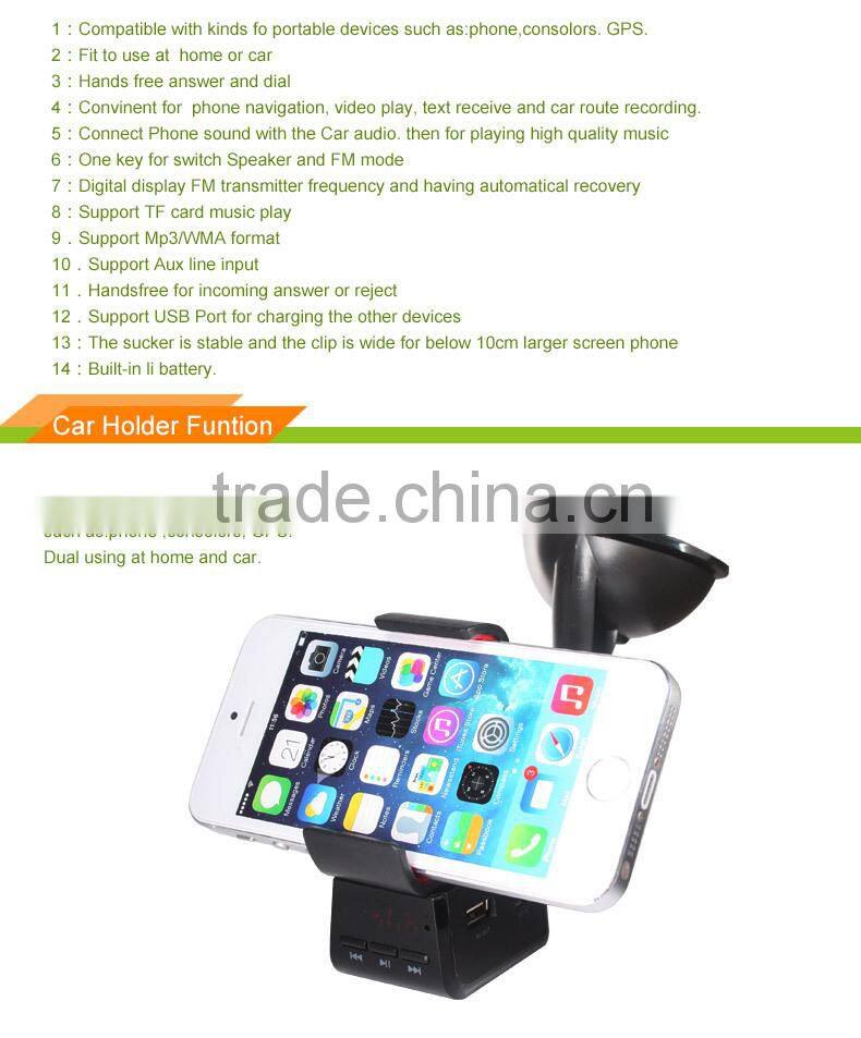High Quality Car Holder With Charging Plus BT Handsfree And External Speaker