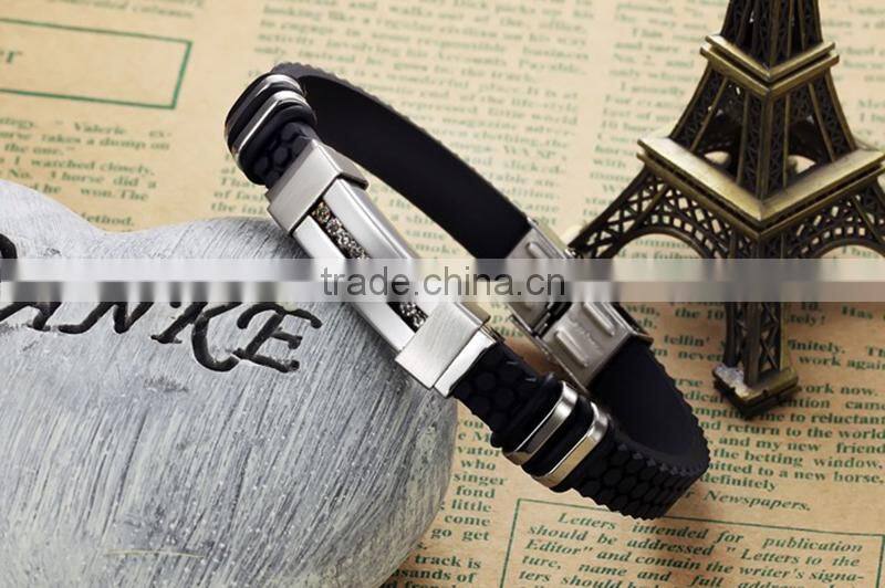 Most popular bracelet silicone metal new trendy