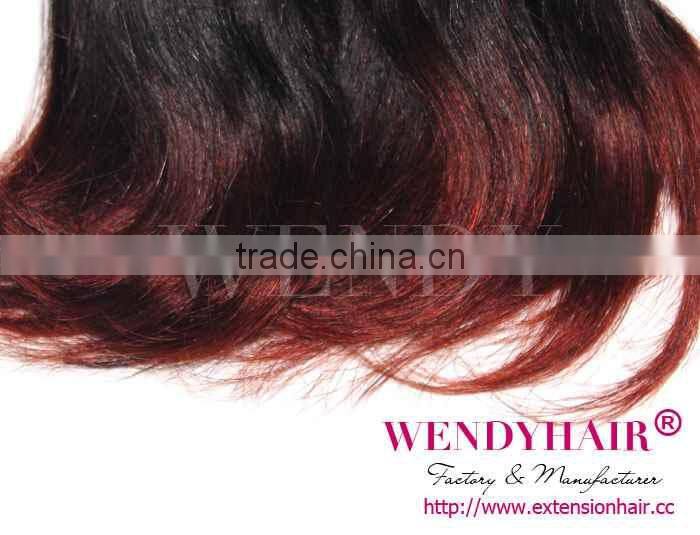Perfect Constructed No Shedding Two Color Ombre Malaysian Wholesale Human Hair