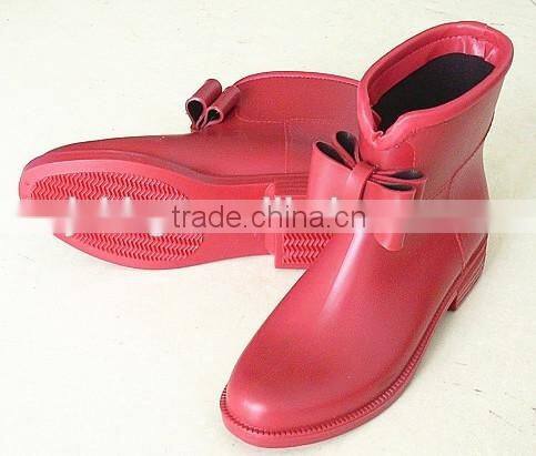 Fashion Bow PVC Ankle rain shoes