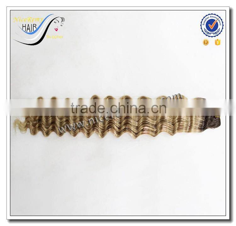 Wholesale grade 7a deep wave omnre color hair weave 100% virgin brazilian human hair