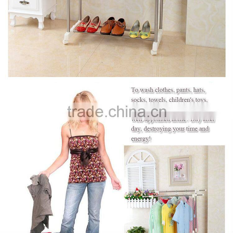 Metal shelf Double-pole clothes racks HT-8202