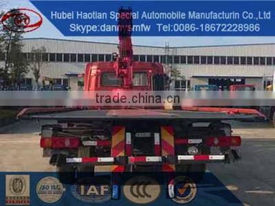 flat bed road cleaner with crane truck emergency rescue truck wrecker for sale