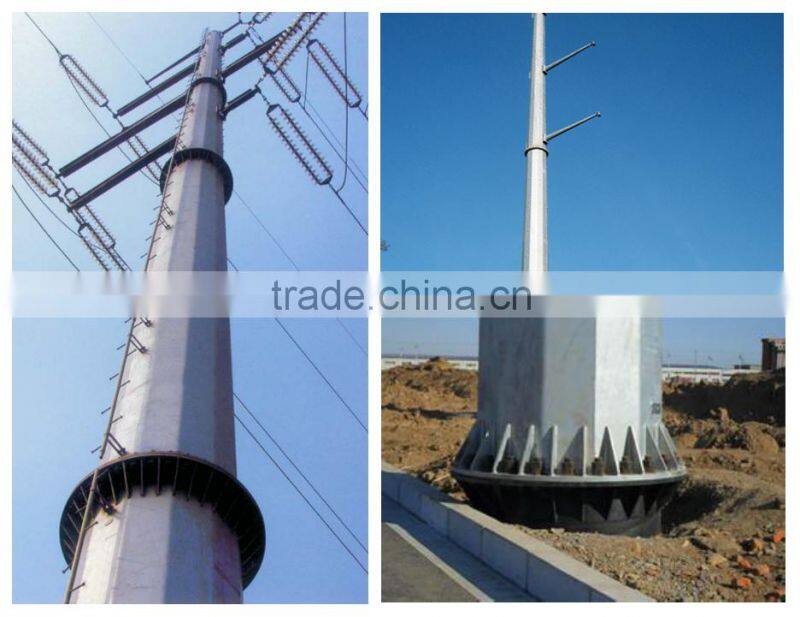 Galvanized steel transmission pole