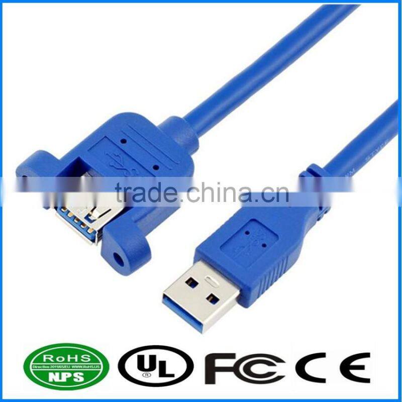 USB3.0 Cable AM To AF Extension Cable With Screw Male To Female Mountable Datawire