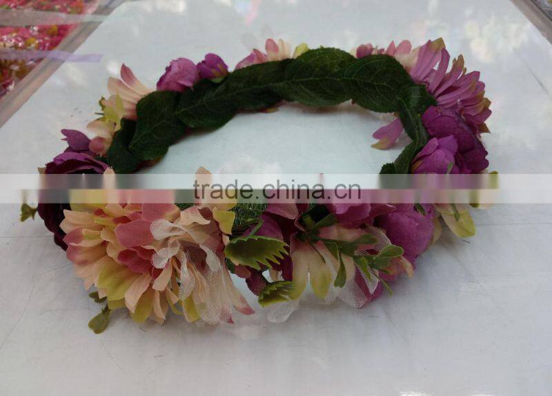 wholesale Fashion tiara flower crown headband women wedding garland crown handband girls