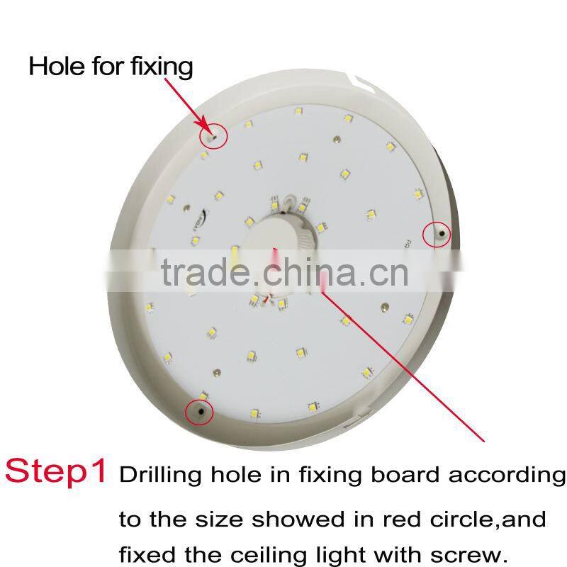 car parking lot 3 years warranty cheap price 24W Round surface mounted plastic cover led ceiling light