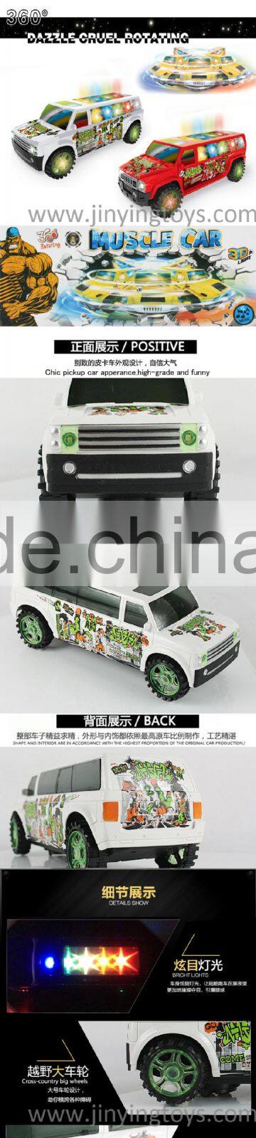 Funny rapid rotating mini children electronic toy car
