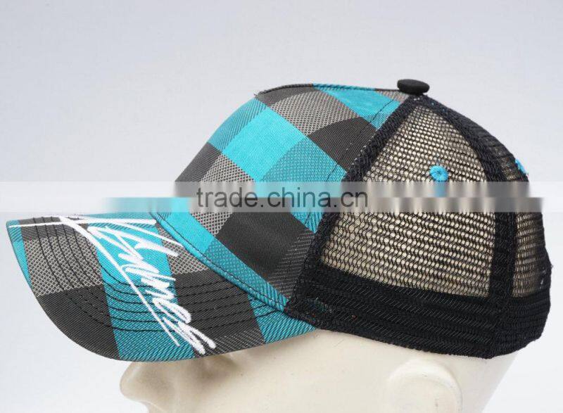 pattern checker 100% ployester mesh cap