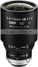 2MP 1/2" Format C-mount Munual Iris Varifocal 2.8~12mm Machine Vision Lens