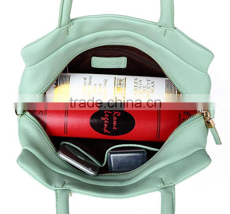 Super soft leather fitness bag,Spearmint bag with Zippered Clutch Bag