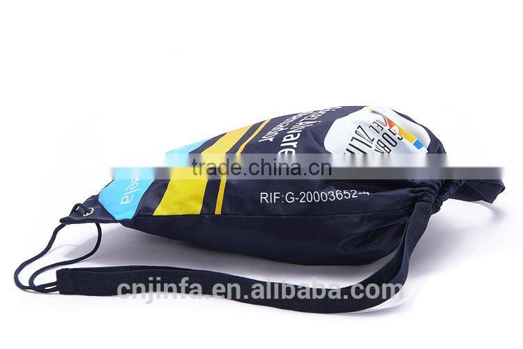 custom logo printed polyester drawstring bag