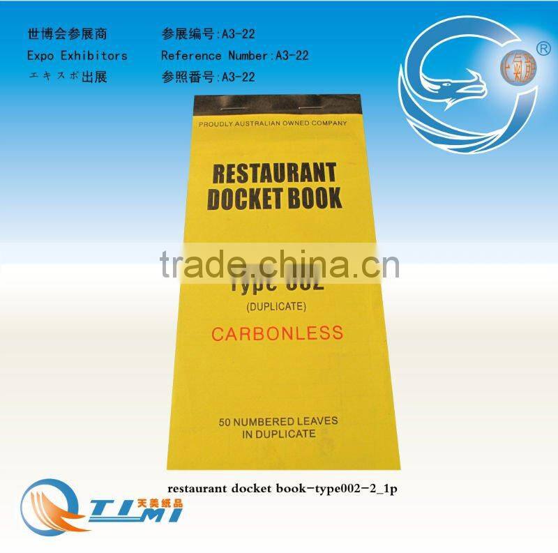 restaurant docket book,take away docket book,