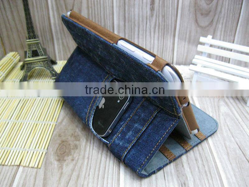 Denim Folio Case Stand Magnetic Auto Sleep Wake for Samsung Galaxy Tab 2 P3100 P3110 7.0 INCH