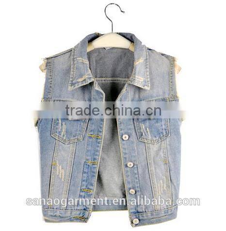 2015 summer Korean stytle women's washed denim shirt