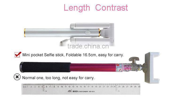 Veister 2016 Pocket size plug and play foldable mini wired cable selfie stick monopod