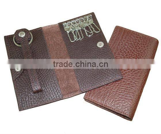 Red Handmade Embossed women leather key wallets