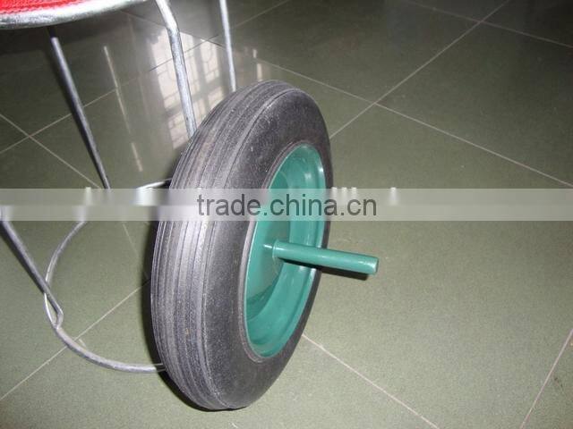 Pneumatic wheelbarrow 16 inch trolley wheels Solid rubber tyre