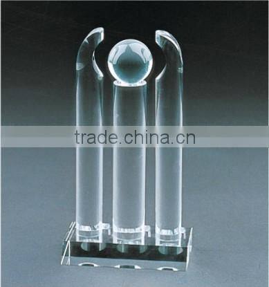 2015 new cheap glass trophy crystal blank