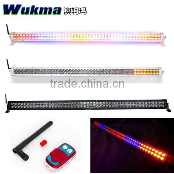 30inch 40 inch 50inch color change remote control led light bar, red, amber ,blue and white strobe light bar