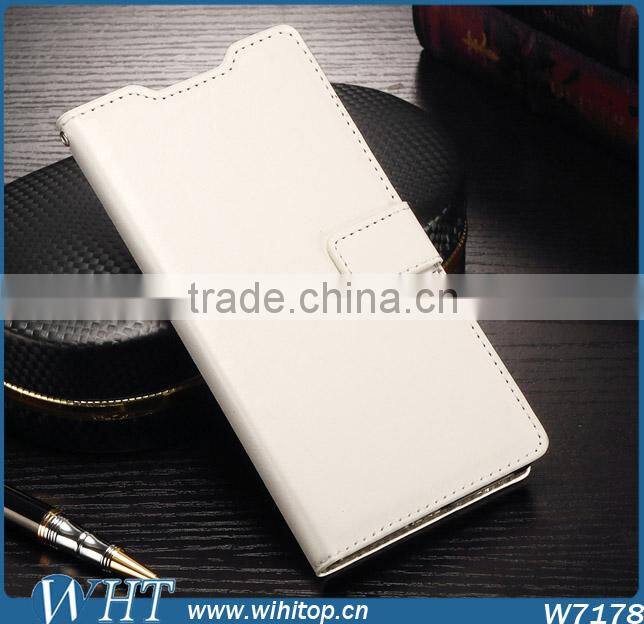 New Products Crazy Horse Skin Leather Wallet Case for Sony Xperia Z5