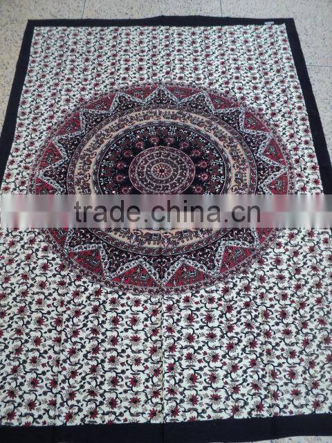 mix round mandala printed tapestry