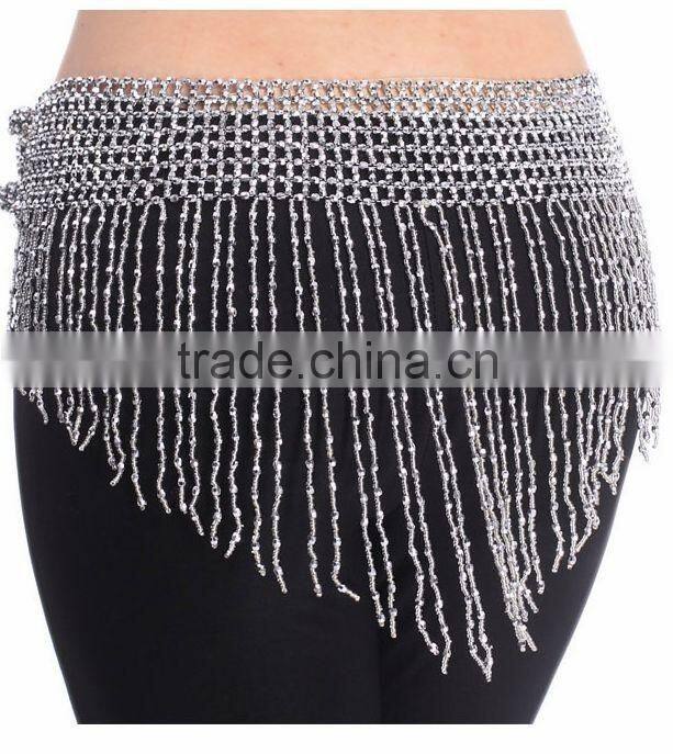 2016 Women Cheap Belly Dance Hip Scarf Gold and Silver 2 Colors Bellydance Chain Belt Egyptian Dance Wear Accessories for Sale