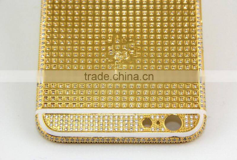 For iphone 6s replacement housing diamond gold plating for iphone 6s housing custom