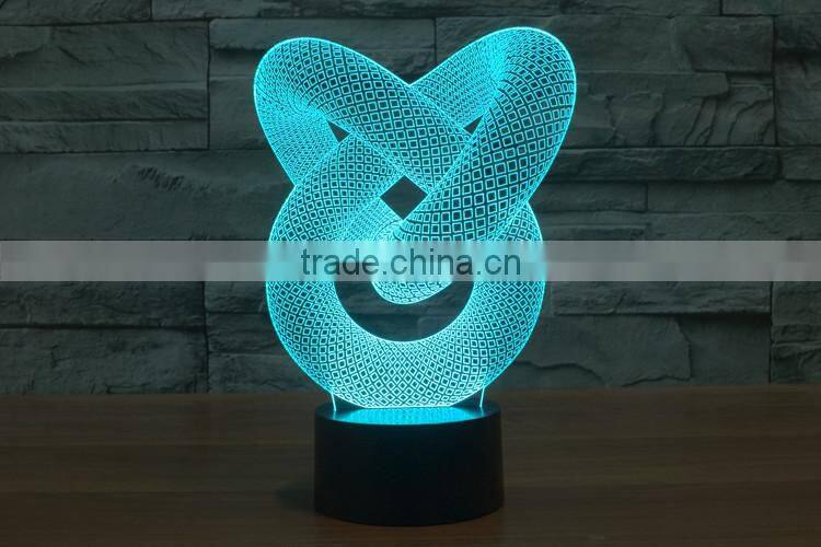 Mosunx Busines Night Light Optical 3D Chain Link Lighting Laser Cut Desk Lamp with USB port LED for children