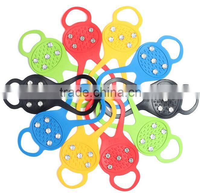 2016 Promotion anti-slip silicone rubber reusable shoe covers rain snow ice climbing crampons