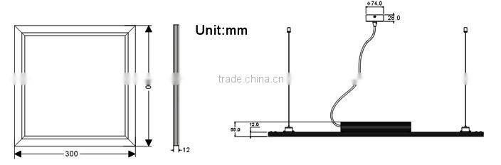 300x300 LED Panel Light LED Recessed Ceiling light IP44 Rated for Hall