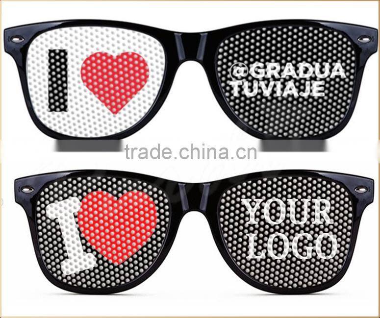 Nightclub promo pin hole sunglasses with custom logo print