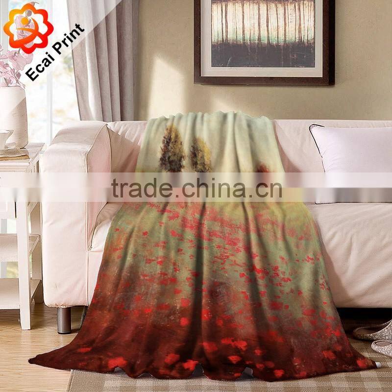 2016 queen size printing customize polyester blanket