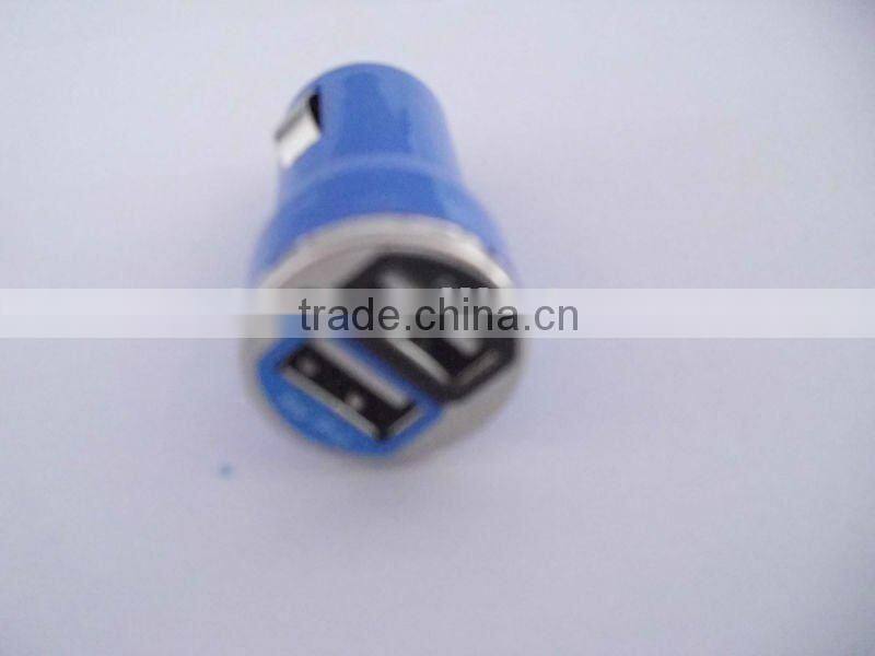 5V 2.1A+1A Mini Dual USB In Car Charger For Iphone3G 3GS 4 4S 5 Ipad Ipod